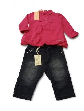 Completo jeans e maglietta neonata