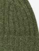 Cappello unisex in maglia di puro cashmere verde militare melange
